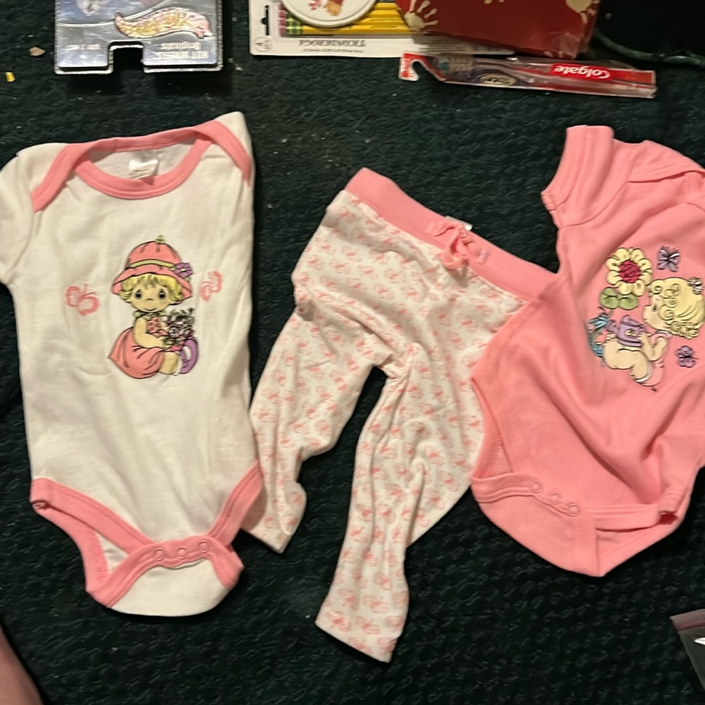 NWT Sz 0/3 mths precious moments 3 pc Pantset